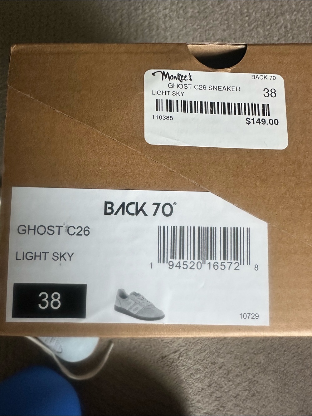 Back 70 Women’s Light Blue Mesh Sneakers with White Logo and Gum Sole NEW in box - Picture 6 of 6